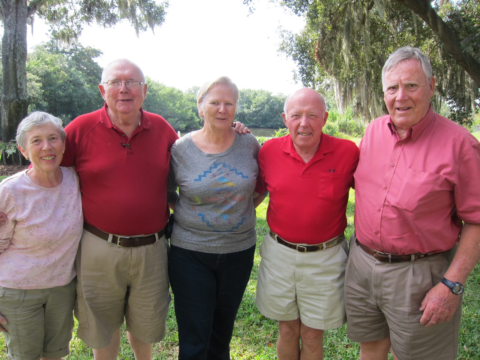 Moving in a little closer.  Notice the men all got the "red shirt / khaki shorts announcement".